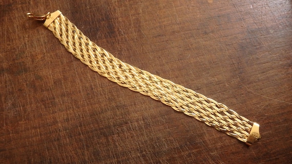 LIRM designer signed 7 inch woven mesh bracelet c… - image 1