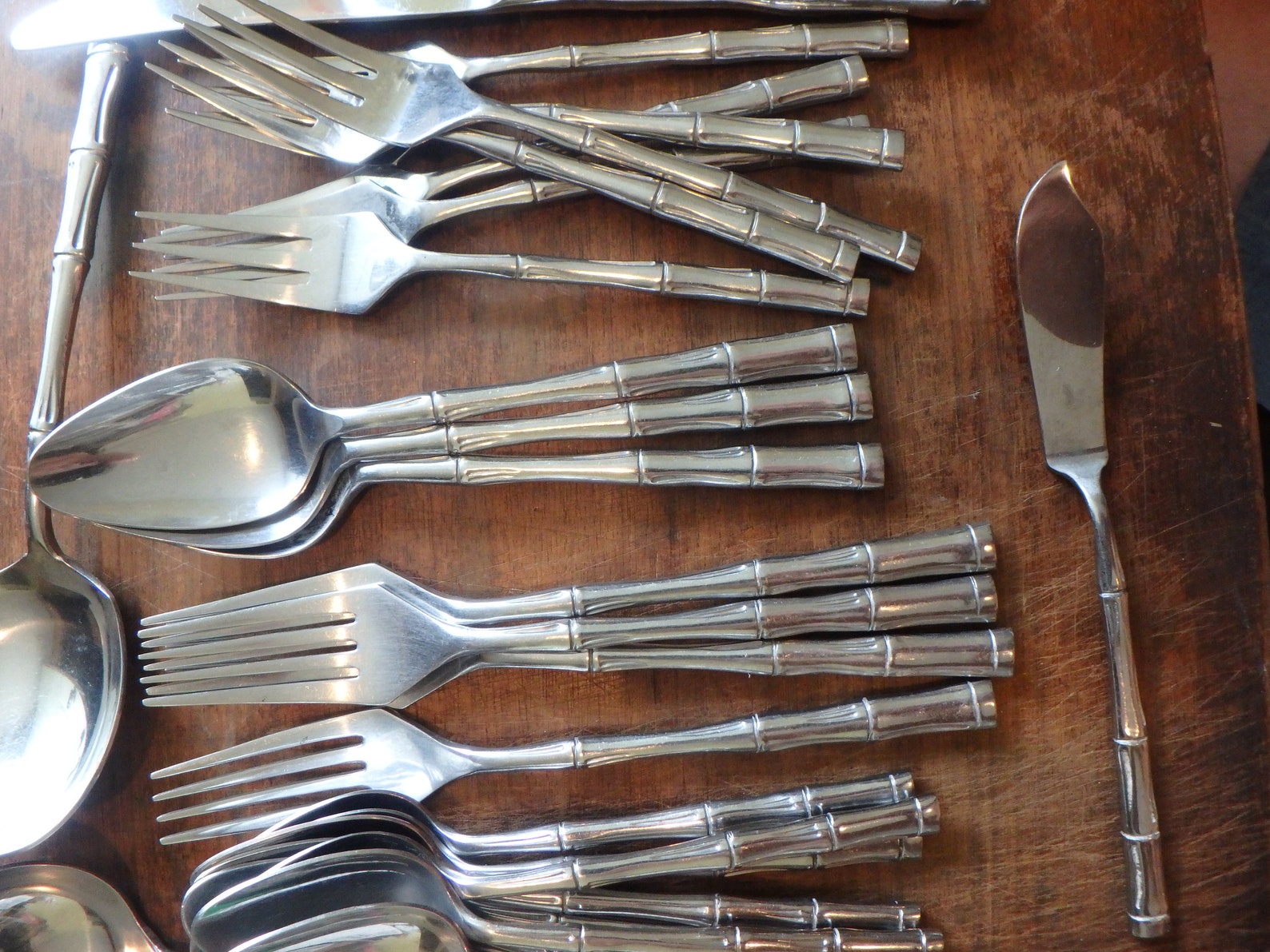 Lifetime Stainless Steel Flatware Bamboo Pattern Oval Your Etsy