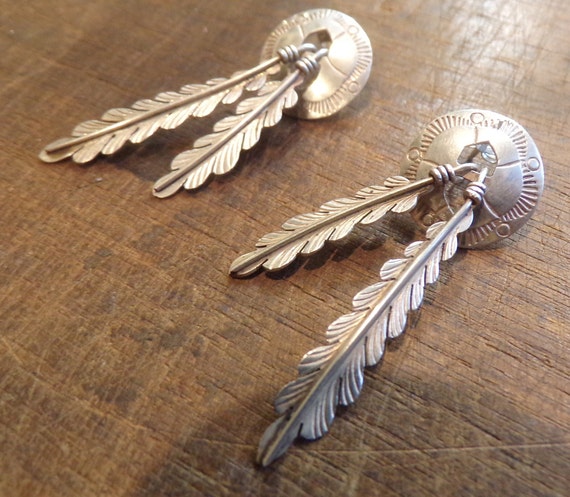 vintage native American feather sterling silver C… - image 2