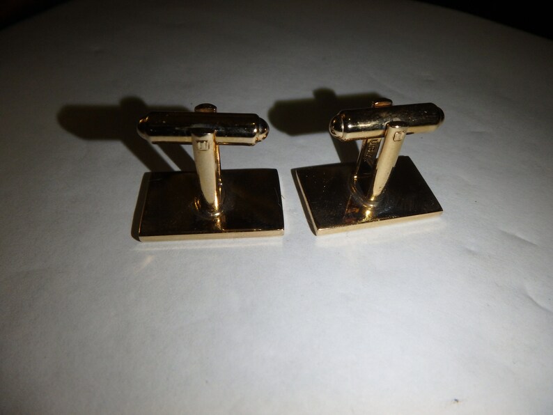 Vintage Hickok Gold Tone Cufflinks Cuff Links Black Enamel V Etsy