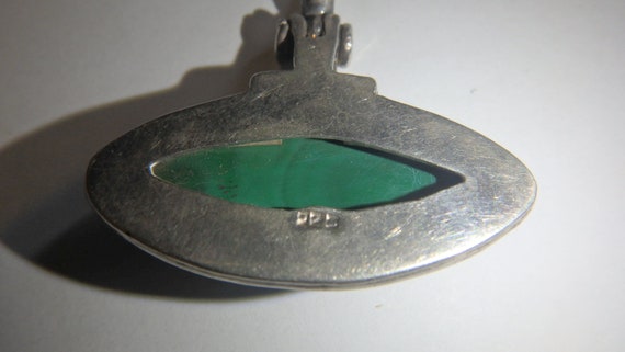 vintage malachite pendant sterling silver 925 - image 5