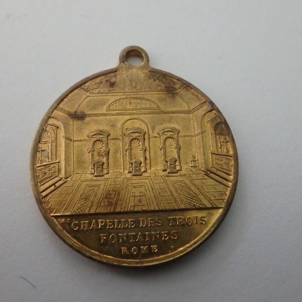 rare roman medal Medaillen CHAPELLE Des Trios FONTAINES Rome S. PAUL Medaille ca.1850