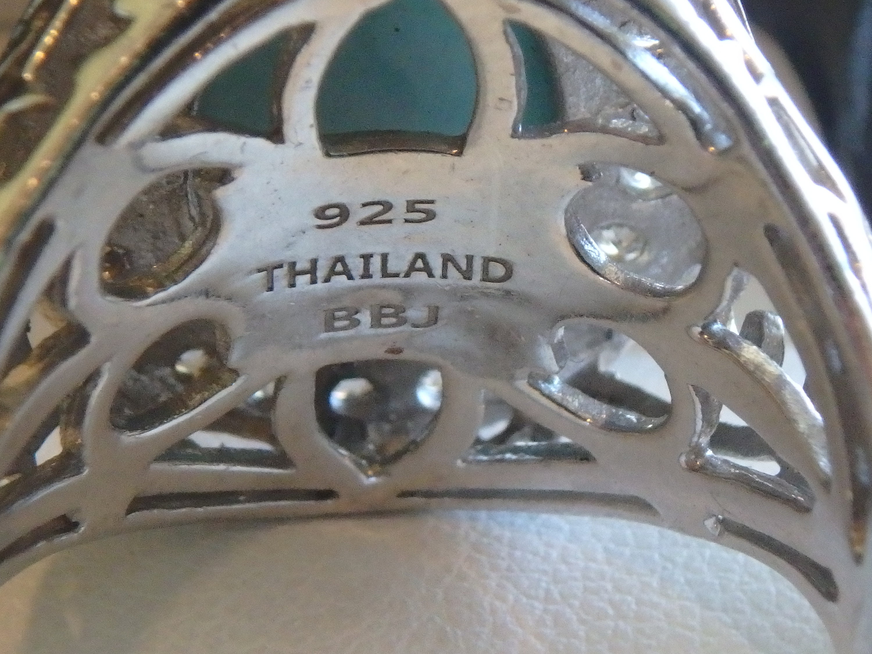 NWOT BBJ 925 Silver Larimar Swirl Ring Size 11