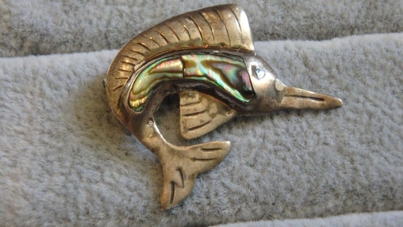 vintage sterling silver 925 Taxco Mexico abalone … - image 1