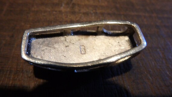 vintage striped sterling silver oval slide pendan… - image 9