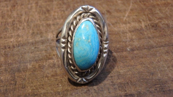 vintage sterling silver 925 turquoise ring southw… - image 7