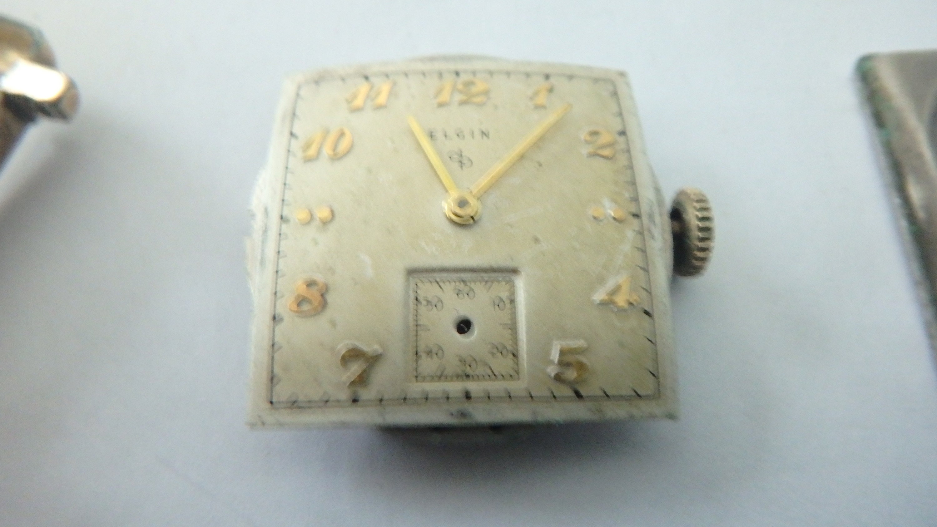 Vintage Elgin 10k Gold Filled Square Mens Watch 17 Jewels Needs