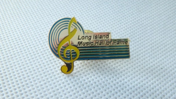 vintage long island music hall of fame pin tie ta… - image 5