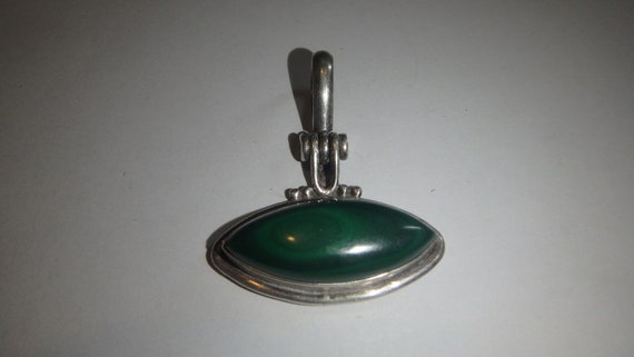 vintage malachite pendant sterling silver 925 - image 6