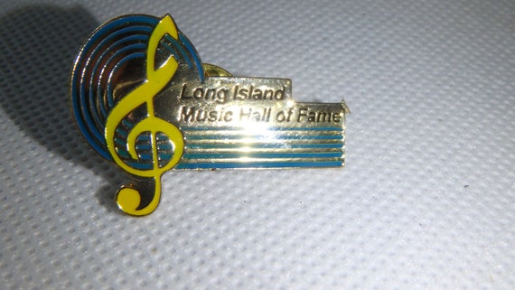 vintage long island music hall of fame pin tie ta… - image 3