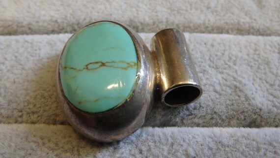 925 sterling silver vintage Mexico faux turquoise… - image 3