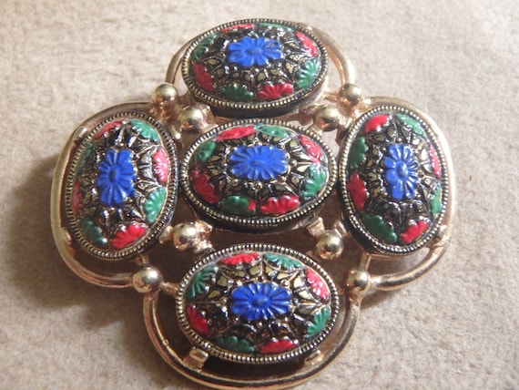 vintage Sarah Coventry Brooch Light of The East P… - image 1