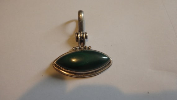 vintage malachite pendant sterling silver 925 - image 1