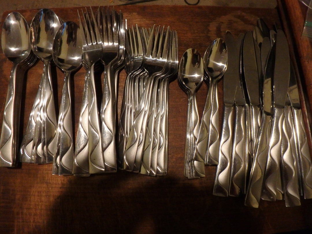 Vintage Frosted and Glossy Jazz Stainless by JCPENNEY Home Collection