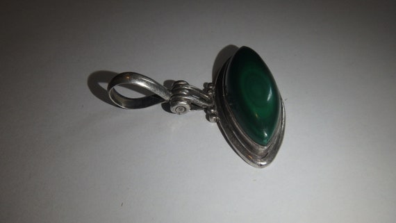 vintage malachite pendant sterling silver 925 - image 3