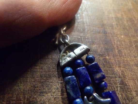 Silver Moon Lapis Lazuli  bears 925 Sterling Silv… - image 6