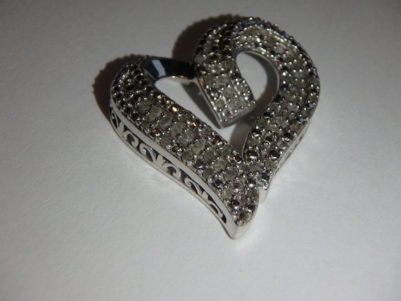 1/2 CTTW genuine Diamond Heart Shaped Pendant in … - image 1