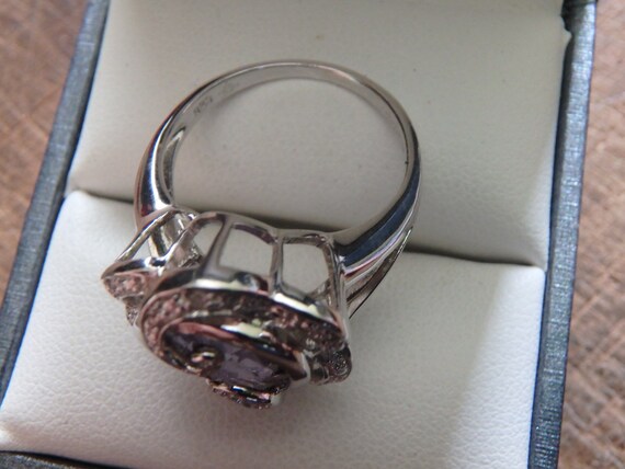 amethyst & moissanite  925 sterling silver ring s… - image 5