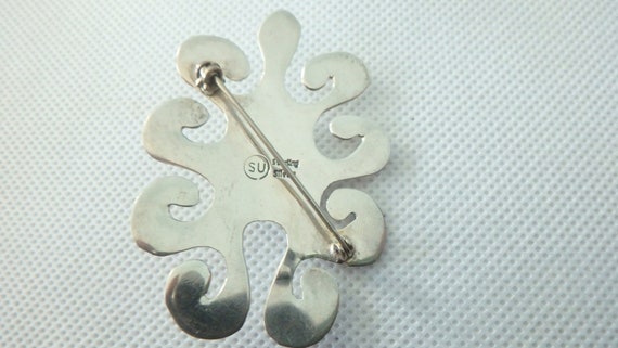 vintage large abstract SU signed sterling silver … - image 3