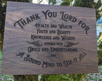 Gram's Prayer sign, Thank you Lord, Gratitude Prayer, Thankful