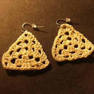 Trinity light weight romantic crochet triangle dangle earrings 7 colors image 7