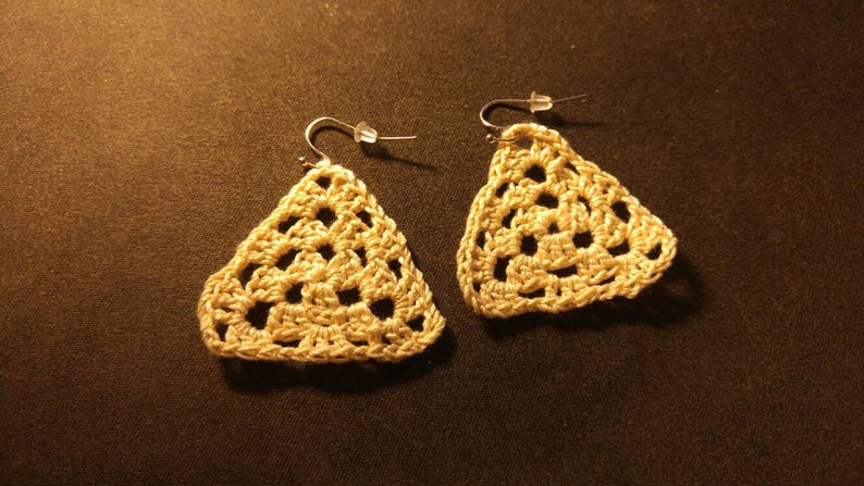Trinity light weight romantic crochet triangle dangle earrings 7 colors image 7