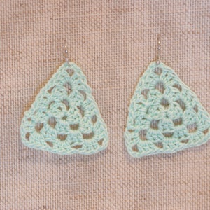 Trinity light weight romantic crochet triangle dangle earrings 7 colors image 4
