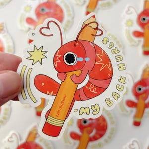 Shrimp Rückensticker