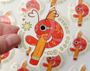 Sticker achterkant garnalen