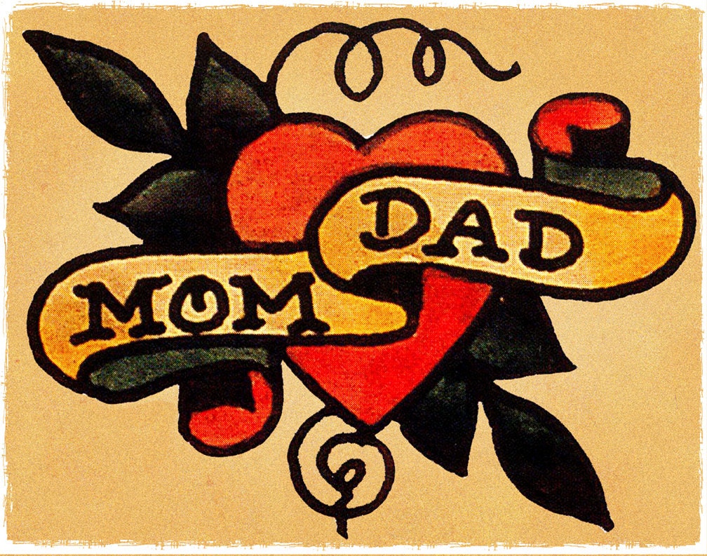 Mom Dad Heart Tattoo