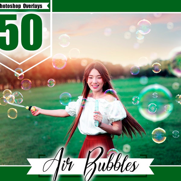 50 Air Bubbles Photo Overlays, Realistic Photoshop effect, soap bubble, Photoshop overlay, fairy dreamy fantasy overlays, jpg file