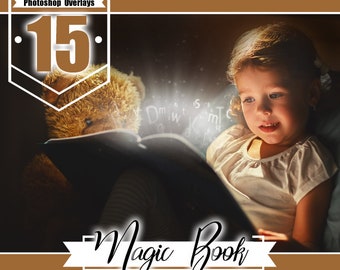 15 magic shine book overlays, Photoshop Overlays, christmas present, Photo overlay, magical glow light effect, Digital backdrop, png file