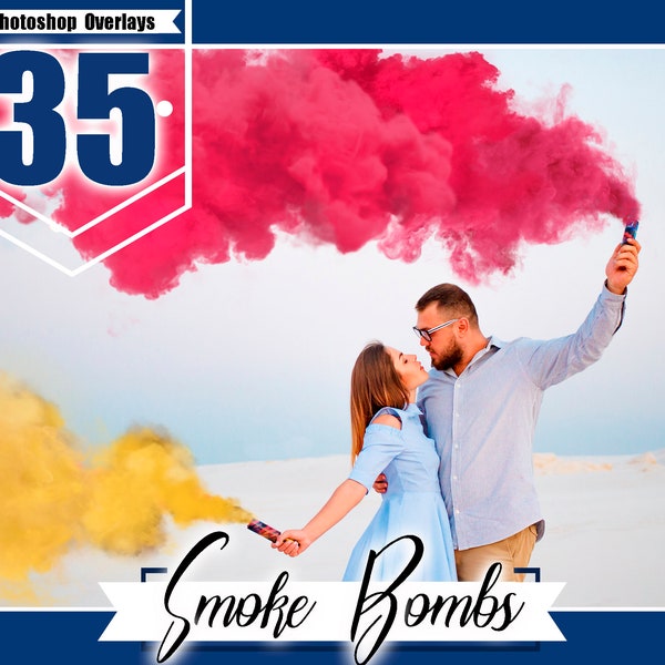 35 Smoke Bomb Overlay, Photoshop overlay, photo overlays, colorful fog, Colorscape, Photography Overlay, digital download, png