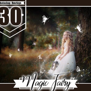 30 fairy magic overlays, fairy dust, fairy tail, fairy wings, light magic effects, pixie dust, Photoshop overlay, PNG files image 1