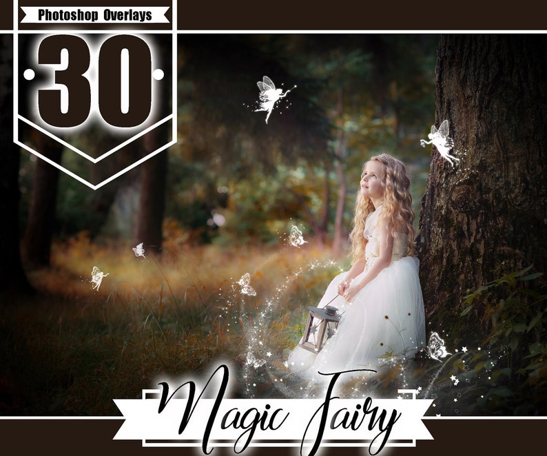 30 fairy magic overlays, fairy dust, fairy tail, fairy wings, light magic effects, pixie dust, Photoshop overlay, PNG files image 1