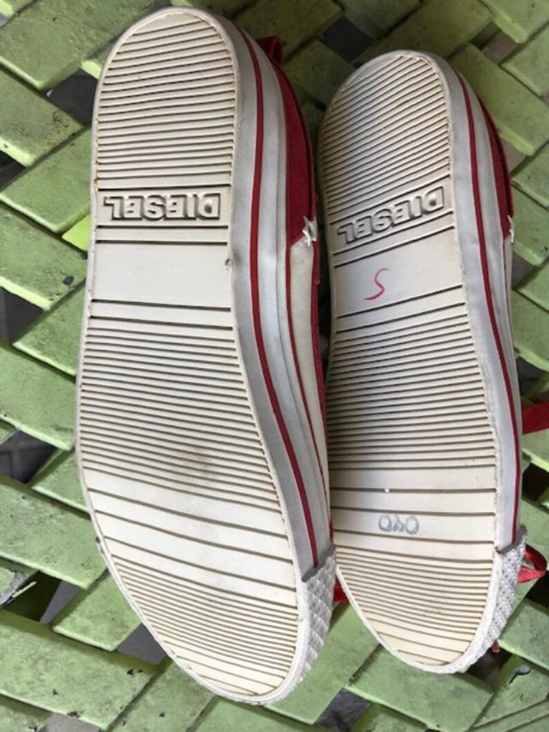 VINTAGE DIESEL SHOES Women's Red White Canvas Girl's | Etsy