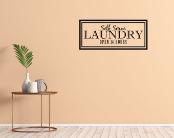 Laundry Decal Sign -  Laundry Vinyl Wall Sticker - Laundry Room Art Décor - Laundry Wall Art Wall Saying Quote - Removeable Wall Sticker