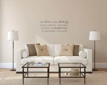 Family Love Quote Vinyl Wall Decal - Living Room Decor (32x13 inches)