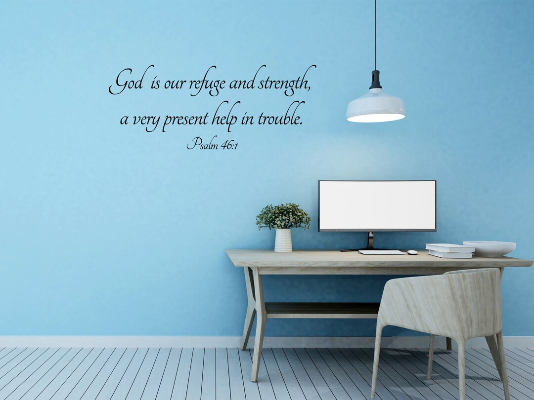 Psalm 46:1 Scripture Wall Decal - Bible Scripture Decal - Christian ...