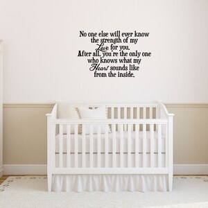A Mother's Love Wall Decal Nursery Wall Decal Quote Baby Wall Art Nursery Wall Quotes Baby Strength of My Love Nursery Wall Gift image 6