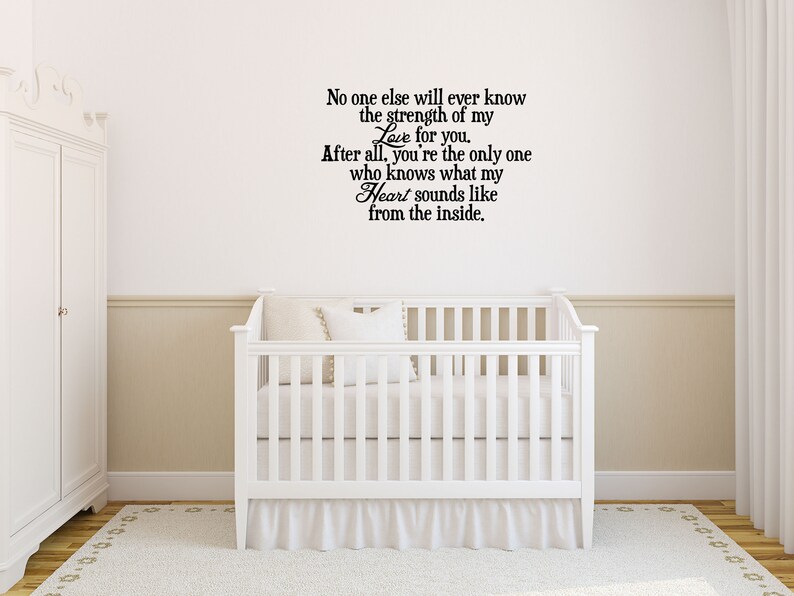 A Mother's Love Wall Decal Nursery Wall Decal Quote Baby Wall Art Nursery Wall Quotes Baby Strength of My Love Nursery Wall Gift image 6