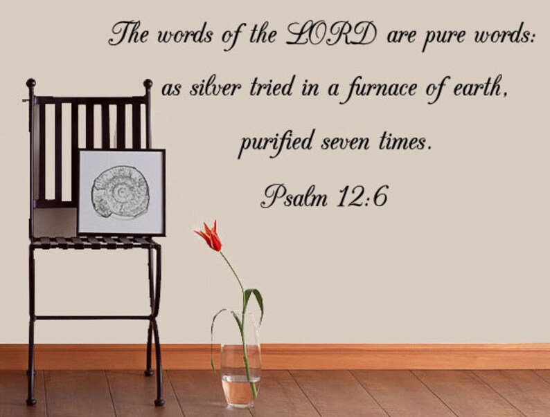 Bible Wall Art Decals for Walls Wall Stickers Psalm 12:6 Bible Verse Wall Decal