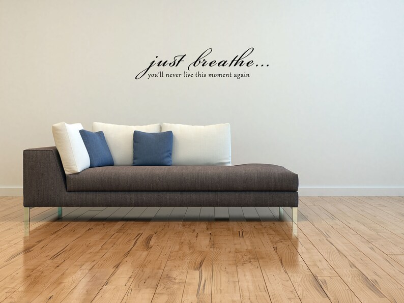 Just Breathe Vinyl Quote for Inspiration Wall Art Decal Etsy