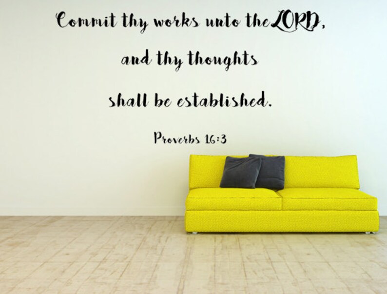 Proverbs 163 Christian KJV Wall Decal Sticker Commit Thy Etsy