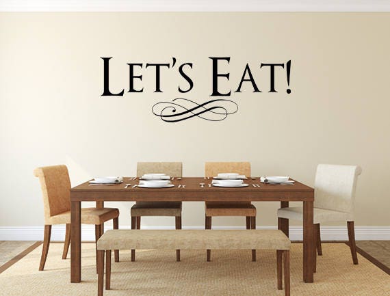 let's eat vinyl decal let's eat decal kitchen decor | etsy