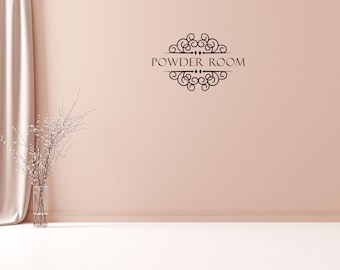 Powder Room Vinyl Decal - Removable Wall Art Sticker