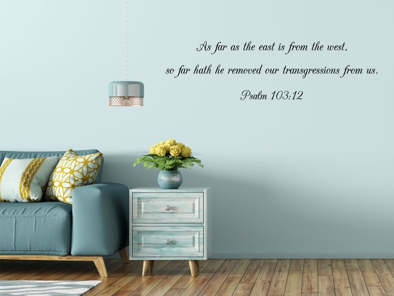 Psalm 10312 KJV Bible Verse Wall Decal as Far as the East Etsy
