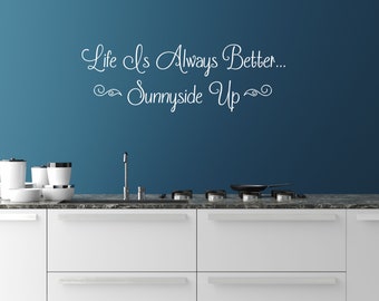 Sunnyside Up Wall Decal - Sunnyside Up Decal - Kitchen Wall Art - Kitchen Wall Decal  - Sunnyside Up Wall Décor - Removeable Wall Decal