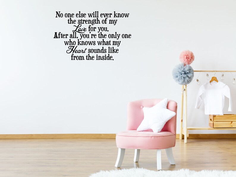 A Mother's Love Wall Decal Nursery Wall Decal Quote Baby Wall Art Nursery Wall Quotes Baby Strength of My Love Nursery Wall Gift image 8