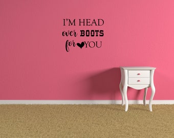 Vinilo decorativo "Head Over Boots" - Arte de pared estilo western, 70 x 56 cm